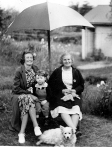 Jeannie Jensen Dunbrack, Larry Dunbrack and Gertrude Scott Dunbrack 1940